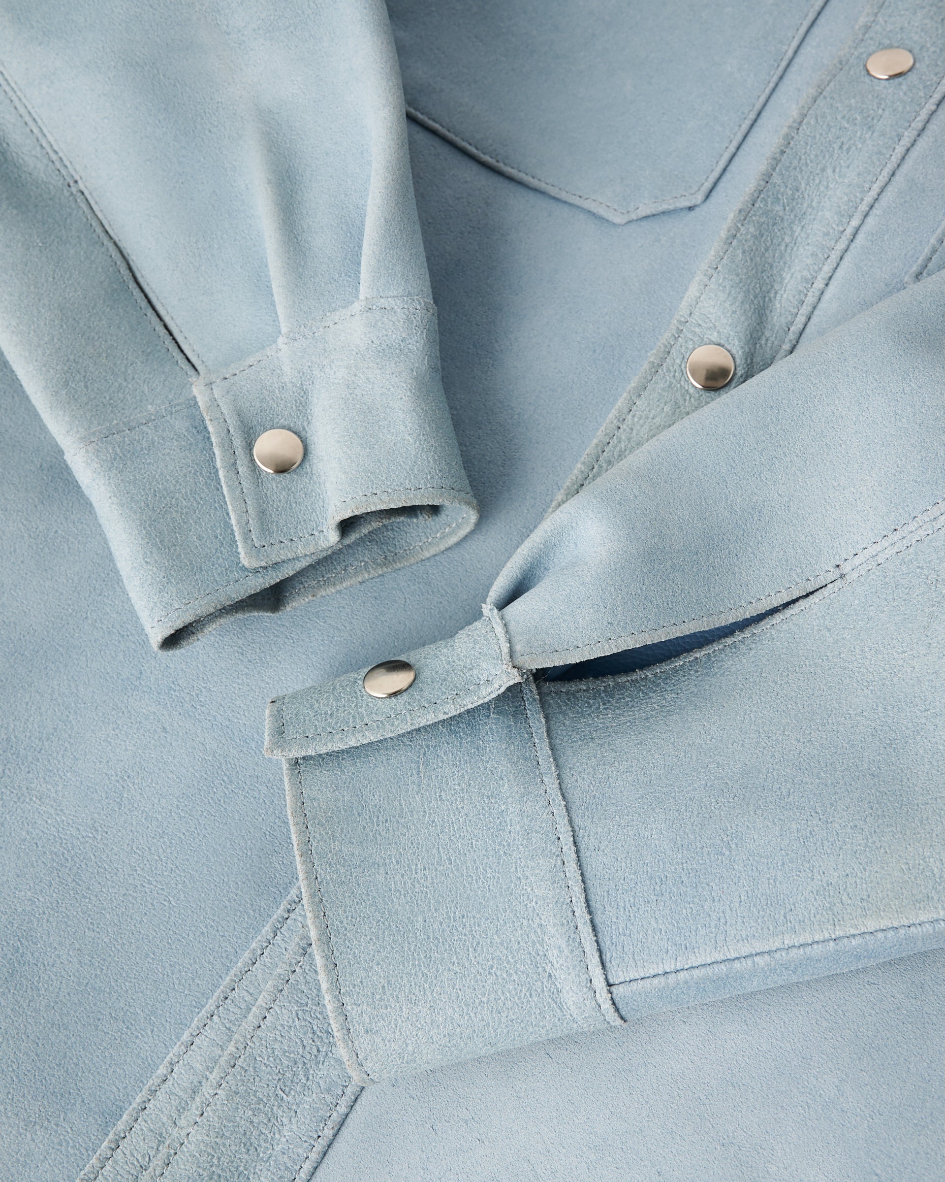 Blue Leather Overshirt